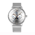 custom made luxury blue dial moon watch wrist for men , relojes de mano para hombre